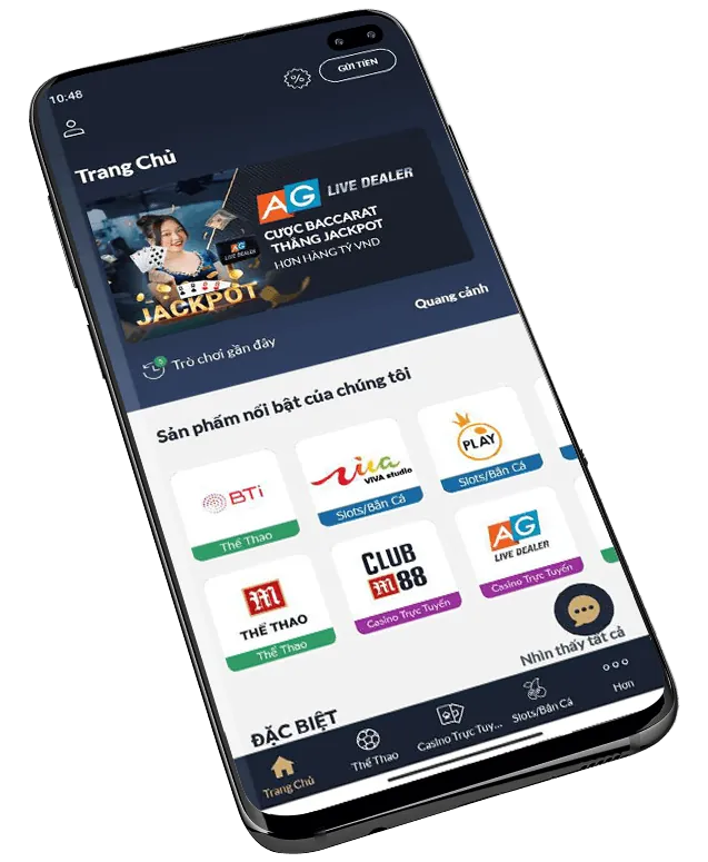 Người chơi slots trên điện thoại di động tại VN588
